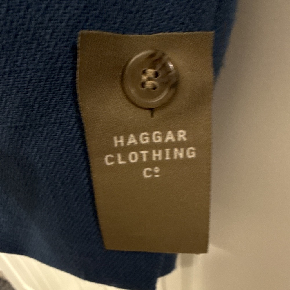 Men's NEW HAGGAR Blue 46 Reg Suit Jacket Sport Coat Blazer$120 - Picture 2 of 9